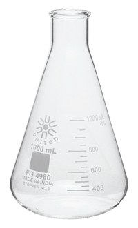 Image for United Scientific Erlenmeyer Flask, Narrow Mouth, Borosilicate Glass, 1000ml from SSIB2BStore