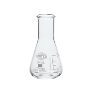 United Scientific Erlenmeyer Flask, Narrow Mouth, Borosilicate Glass, 25ml, Item Number 2090019