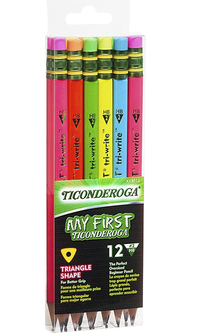 Ticonderoga My First Tri-Write Wood-Cased Pencils, Pack of 12, Item Number 2090243
