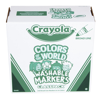 Image for Crayola Colors of the World Washable Markers Classpack, Broad Line, Assorted Skin Tone Colors, Set of 240 from School Specialty
