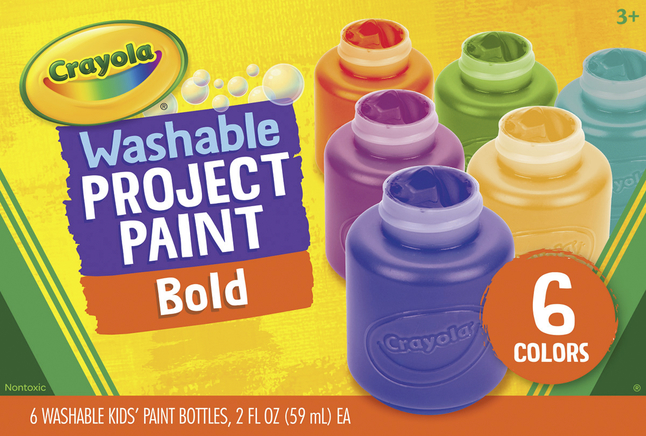 Crayola Project Washable Bold Paint, Set of 6, Item Number 2090279