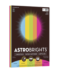 Astrobrights Colored Cardstock, 8-1/2 x 11 Inches, 65 lb/176 gsm, Assorted Colors, Bright, 50 Sheets, Item Number 2090328