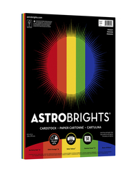 Astrobrights Colored Cardstock, 8-1/2 x 11 Inches, 65 lb/176 gsm, Primary 5-Color Assortment, 50 Sheets, Item Number 2090329