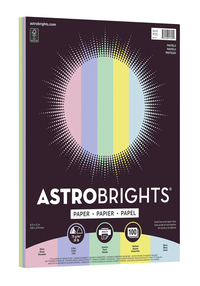 Astrobrights Colored Paper, 8-1/2 x 11 Inches, 24 lb/89 gsm, Pastel 5-Color Assortment, 100 Sheets, Item Number 2090330