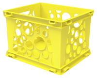 Image for Storex Mini Crate, 9 x 7-3/4 x 6 inches, Yellow, Pack of 24 from School Specialty