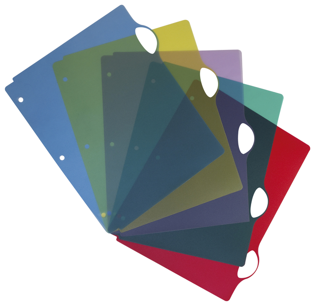 Image for Storex Poly Dividers, Set of 5 Assorted Colors, Pack of 25 from School Specialty
