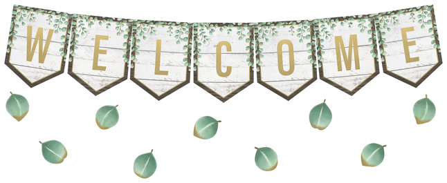 Image for Teacher Created Resource Eucalyptus Welcome Bulletin Board Set from SSIB2BStore
