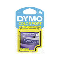 Image for DYMO COLORPOP Authentic Label Maker Tape, 1/2 inch x 10 feet, White Print on Purple Glitter, D1 Standard from School Specialty