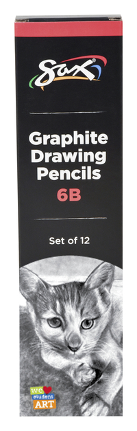 Image for Sax Graphite Drawing Pencil, 6B Hardness, Pack of 12 from School Specialty