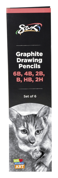 Sax Graphite Drawing Pencil Set, Assorted Degrees, Set of 6, Item 2090705