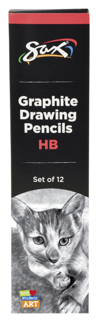Sax Graphite Drawing Pencil, HB Hardness, Pack of 12, Item 2090707