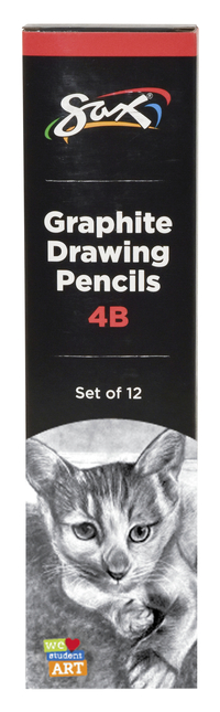 Sax Graphite Drawing Pencil, 4B Hardness, Pack of 12, Item 2090709