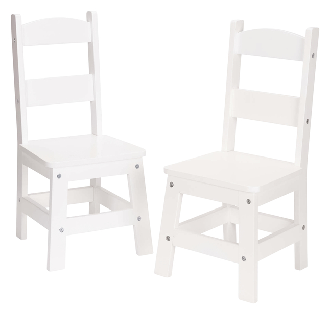 Melissa & Doug Wooden Chairs, 12 x 11-1/2 x 24-3/4 Inches, White, Set of 2, Item Number 2090800