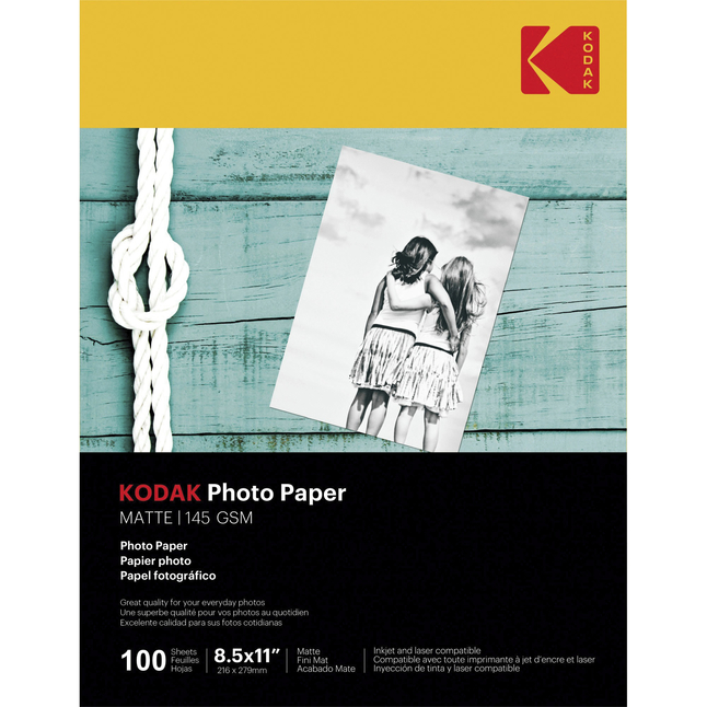 Kodak Inkjet Photo Paper, 8-1/2 x 11 Inches, Matte, Pack of 100, Item Number 2090879