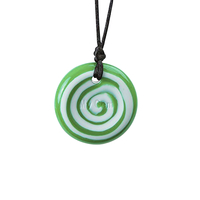 Image for Chewigem Button Necklace, Green Swirl from School Specialty