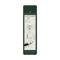 Faber-Castell Pitt Graphite Matte Pencils, Assorted Tips, Set of 6, Item Number 2091076