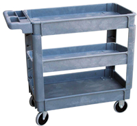 Classroom Select 3-Shelves Utility Cart, 25-1/2 W X 37-1/2 D X 33 H in, 750lb, High Density Thermoplastic, 4 Wheel, Item Number 2091192