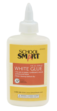 School Smart White School Glue, 4 Ounce Bottle, White, Item Number 2091251