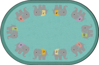 Childcraft Counting Elephants, 8 x 12 Feet, Oval, Item Number 2091379