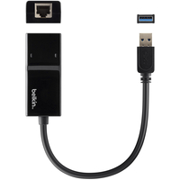Belkin 3.0 USB to Ethernet Adapter Card, Black, Item Number 2091456