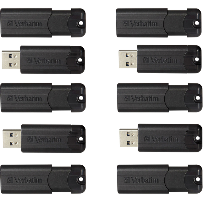 Image for Verbatim Pinstripe USB 3.0 Flash Drive, 32GB, Pack of 10 from School Specialty