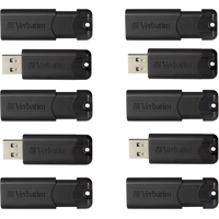 Verbatim Pinstripe USB 3.0 Flash Drive, 32GB, Pack of 10, Item Number 2091543