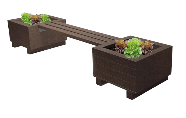 Copernicus Outdoor Planter Bench Set, 18-1/2 x 115 x 27-1/2 Inches, Item Number 2091587