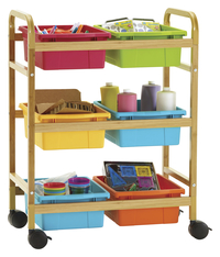 Copernicus Small Bamboo Book Browser Cart with Vibrant Tub Combo, Item Number 2091721
