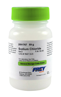 Frey Scientific Sodium Chloride, Solid, 59g, Item Number 2091767