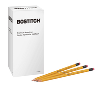 Bostitch Premium American Cedar Pencils, No 2 Pre-Sharpened, Box of 144, Item Number 2092014