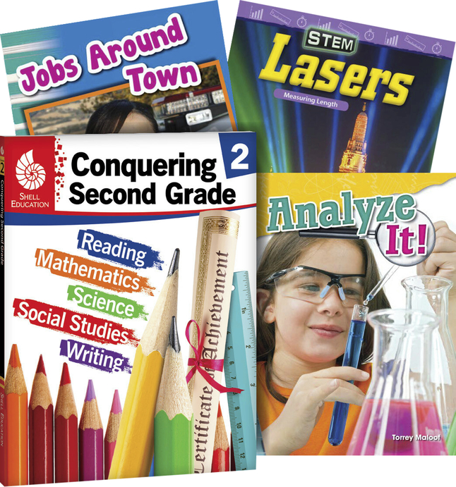Teacher Created Materials Learn-at-Home: Conquering Second Grade, 4-Book Set, Item Number 2092204