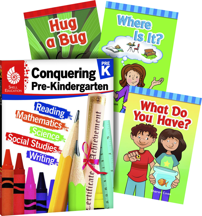 Teacher Created Materials Learn-at-Home: Conquering Pre-Kindergarten, 4-Book Set, Item Number 2092206