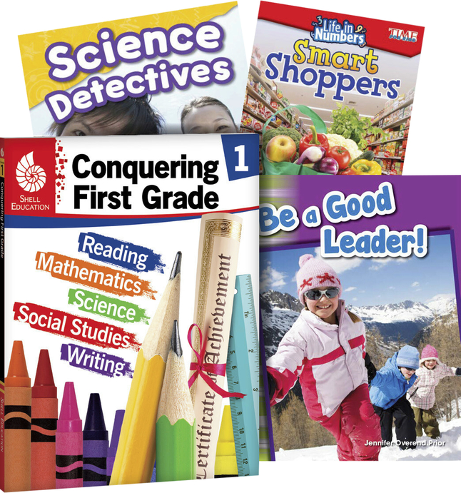Teacher Created Materials Learn-at-Home: Conquering First Grade, 4-Book Set, Item Number 2092207