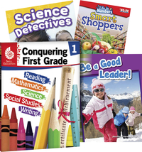 Teacher Created Materials Learn-at-Home Conquering First Grade, Set of 4 Item Number 2092207