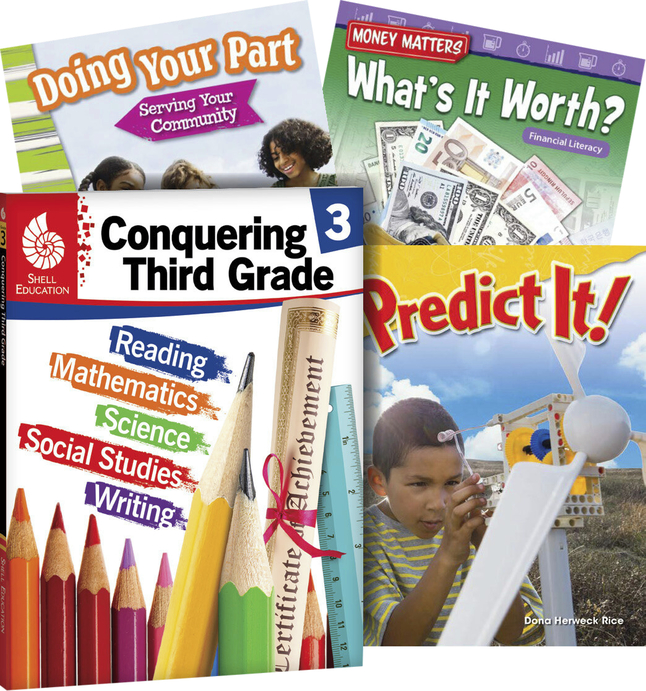 Image for Teacher Created Materials Learn-at-Home: Conquering Third Grade, 4-Book Set from School Specialty