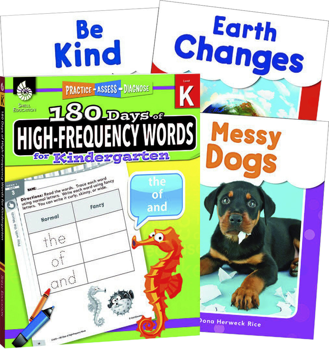 Image for Teacher Created Materials Learn-at-Home: High-Frequency Words Bundle Grade K, 4-Book Set from School Specialty