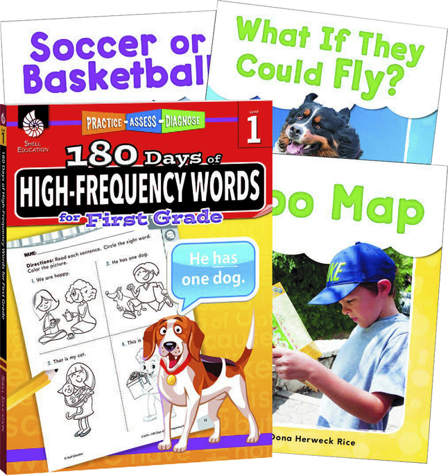 Image for Teacher Created Materials Learn-at-Home: High-Frequency Words Bundle Grade 1, 4-Book Set from School Specialty