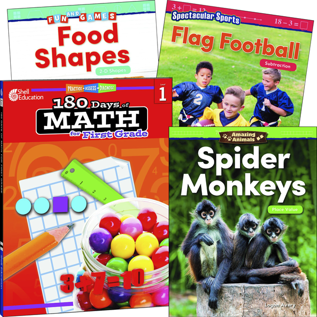 Teacher Created Materials Learn-at-Home: Explore Math Bundle Grade 1, 4-Book Set, Item Number 2092218