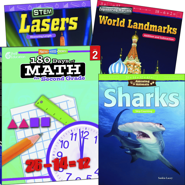 Image for Teacher Created Materials Learn-at-Home: Explore Math Bundle Grade 2, 4-Book Set from School Specialty