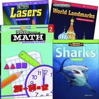 Teacher Created Materials Learn-at-Home Explore Math Bundle, Grade 2, Set of 4 Item Number 2092219