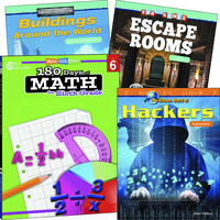 Teacher Created Materials Learn-at-Home: Explore Math Bundle Grade 6, 4-Book Set Item Number 2092221