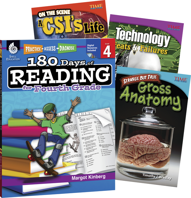 Teacher Created Materials Learn-at-Home Reading: Bundle Grade 4, 4-Book Set, Item Number 2092228