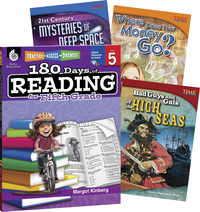 Teacher Created Materials Learn-at-Home Reading: Bundle Grade 5, 4-Book Set, Item Number 2092230