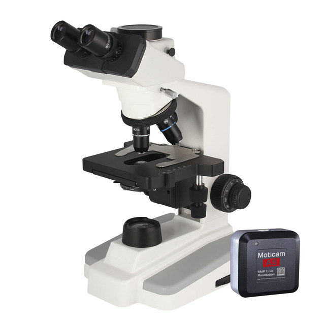 Image for Frey Scientific University Trinocular LED Microscope with MOTICAM A5, ASC Lens from School Specialty