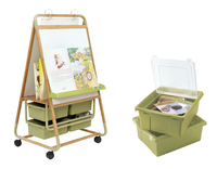 Image for Copernicus Double-Sided Bamboo Teaching Easel with Lids, 30-1/2 x 27 x 57 Inches from School Specialty
