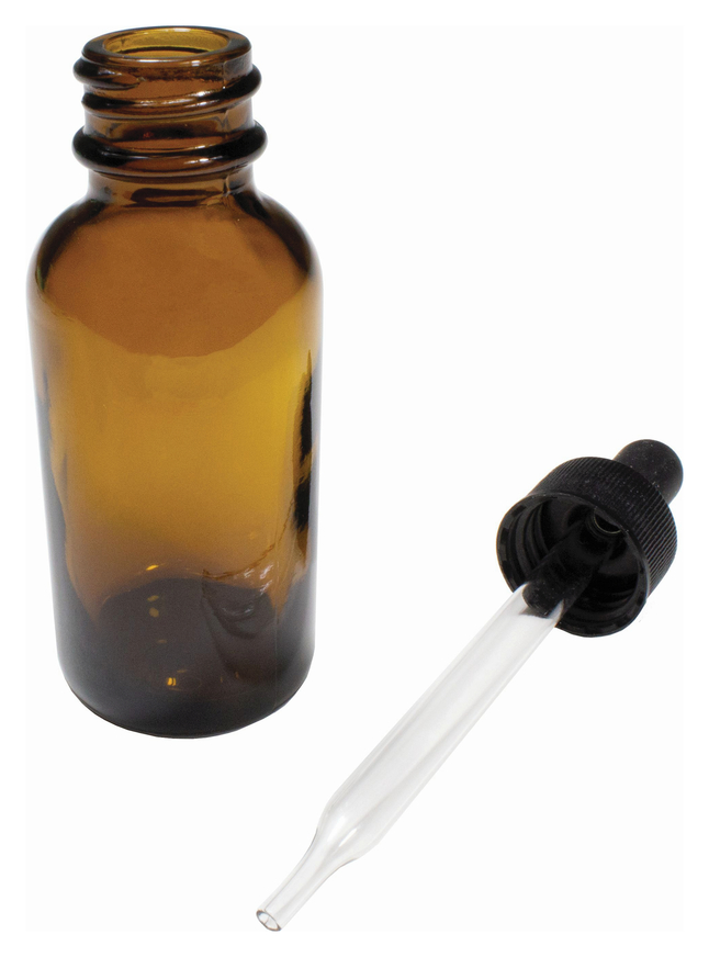 Image for United Scientific Bottles with Dropper, Boston Round, Amber, 4 Ounces from School Specialty