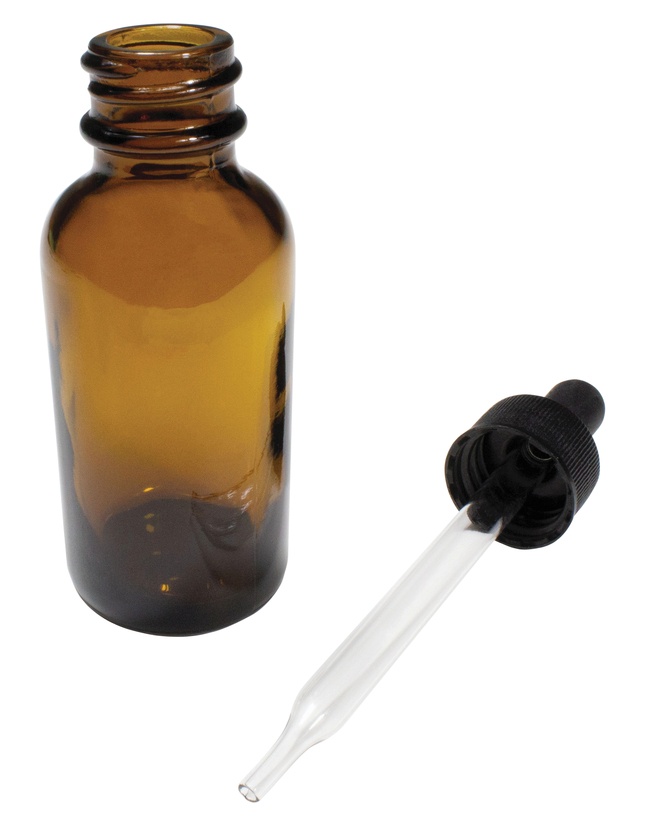 Image for United Scientific Bottles With Dropper, Boston Round, Amber, 8 Ounces from School Specialty