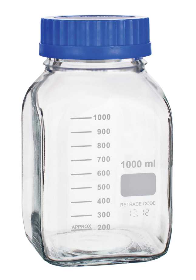 Image for United Scientific Media/Storage Bottles, Wide Mouth, Square, Borosilicate, 500Ml from School Specialty