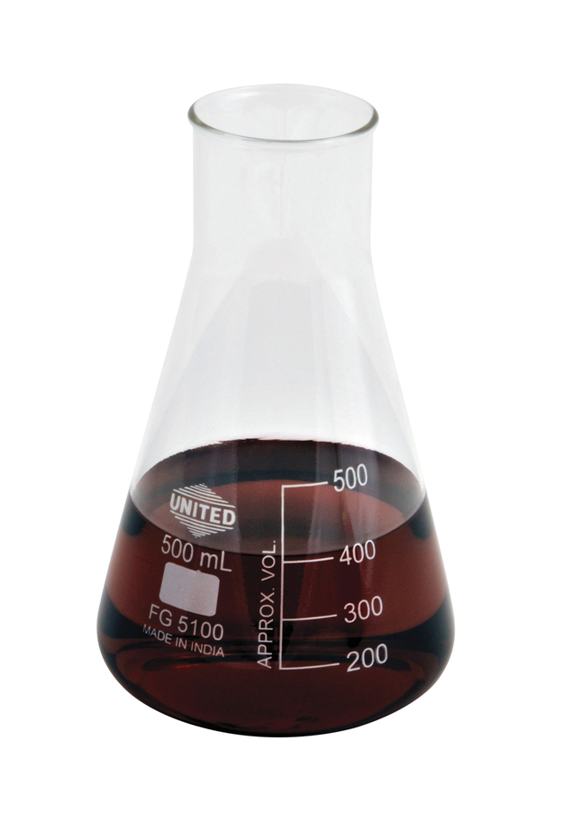 United Scientific Erlenmeyer Flask, Wide Mouth, Borosilicate Glass, 250 Milliliters, Item Number 2093144
