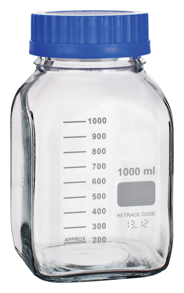 Image for United Scientific Media/Storage Bottles, Wide Mouth, Square, Borosilicate, 5000 Milliliters from School Specialty